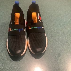 Champion shoes multi colored, 9.5, almost perfect condition slightly used.